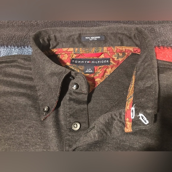 NWOT Vintage Tommy Hilfiger Paisley Mercerized Cotton Shirt L sportsman Luxury 1 - Picture 3 of 11